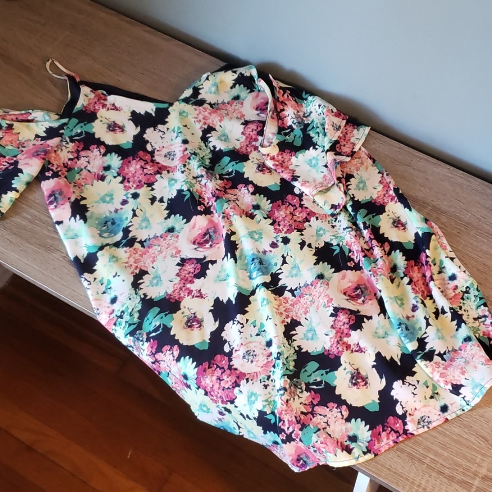 Floral Cold Shoulder Dress